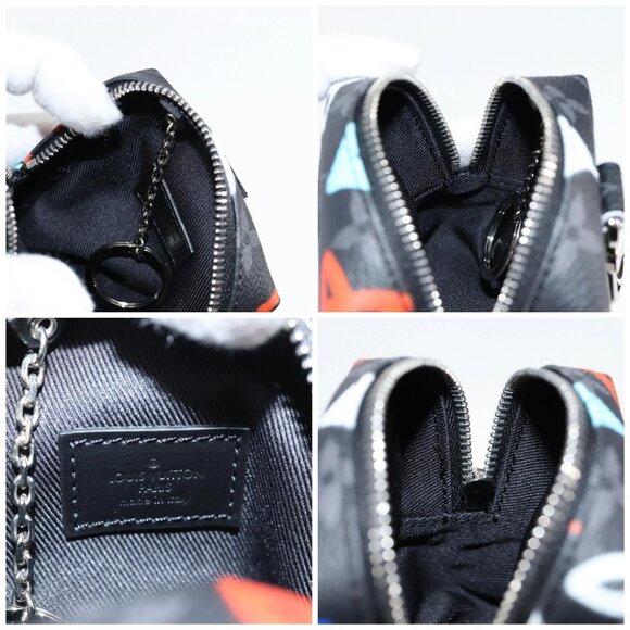 LOUIS VUITTON Eclipse Graffiti Porte Cle Squared Pouch - Picture 14 of 15